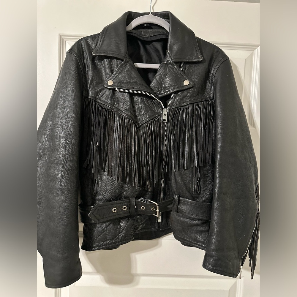 YKK Motorcycle Fringe Leather Jacket